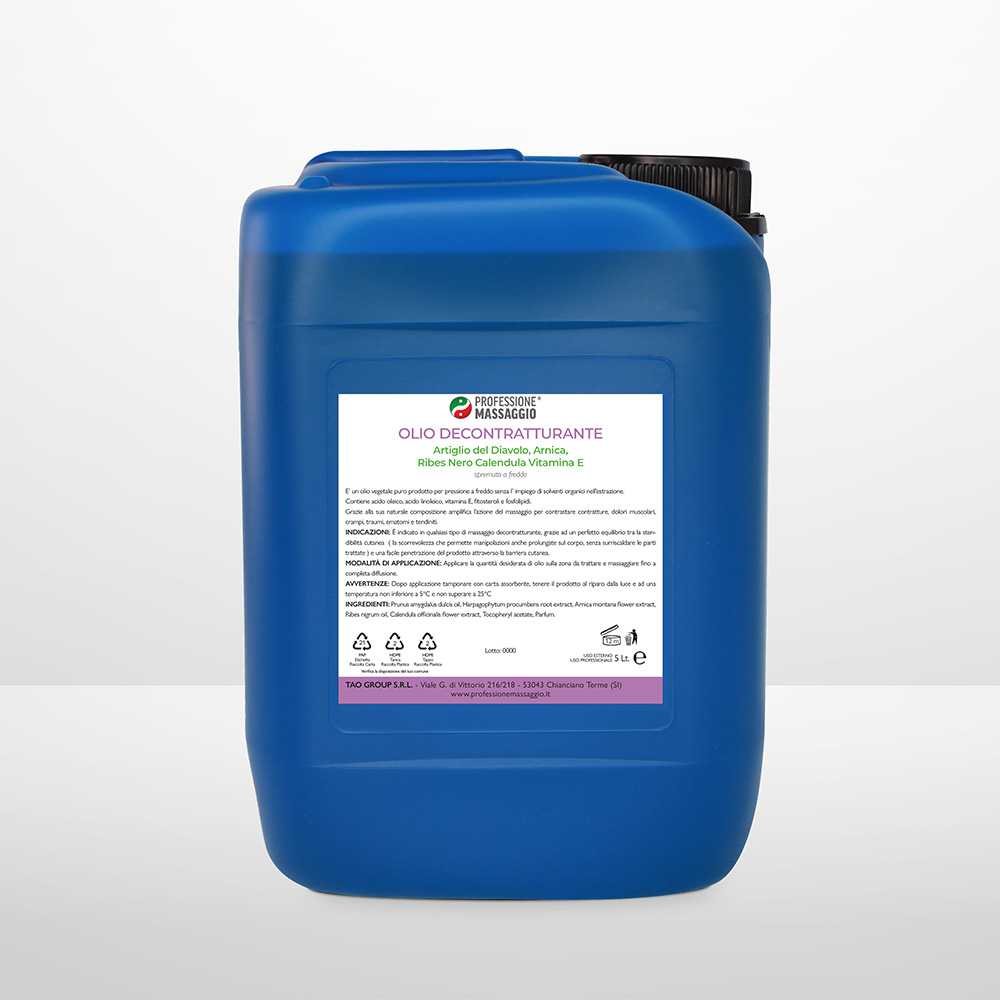 olio decontratturante in tanica