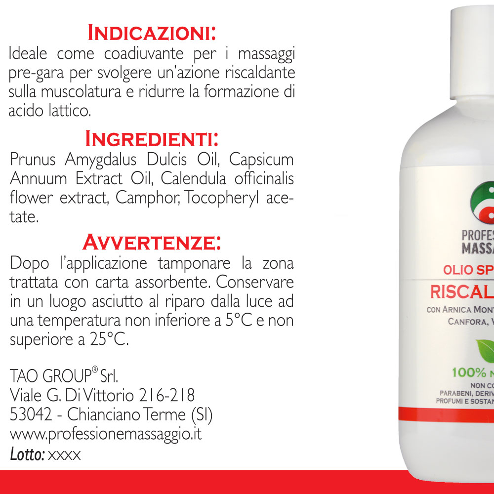 olio pre-gara riscaldante in tanica - immagine 3